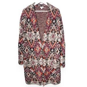 J JILL Open‎ Aztec Chunky Long Cardigan Size 1X